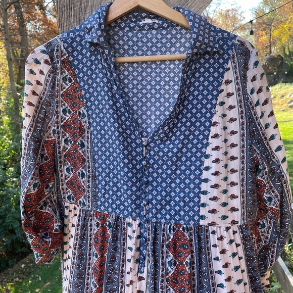 En Crème Bohemian Patchwork Blouse - Picture 2 of 8